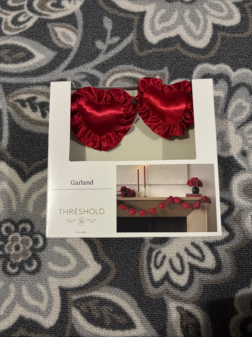 Threshold Red Satin Heart Garland
